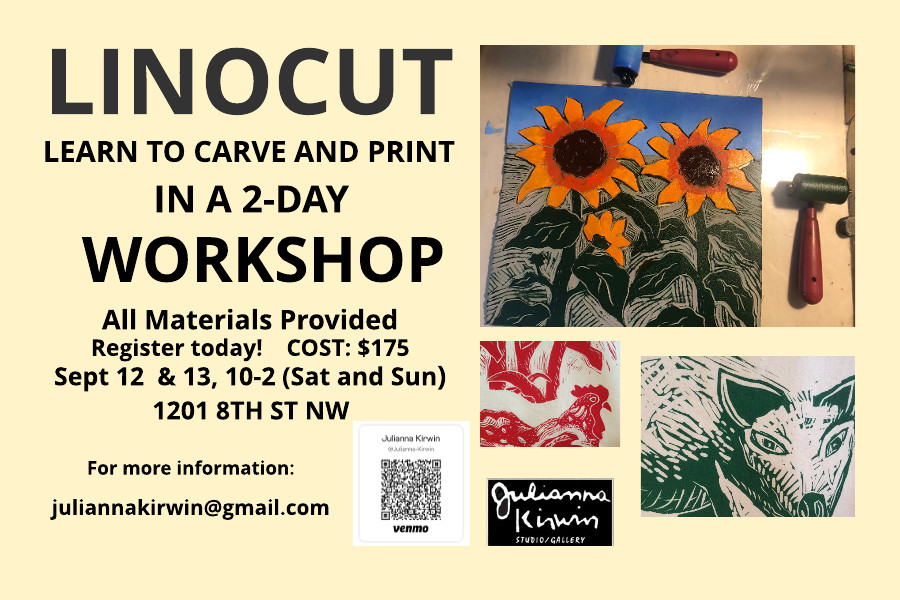 Linocut Class Flyer